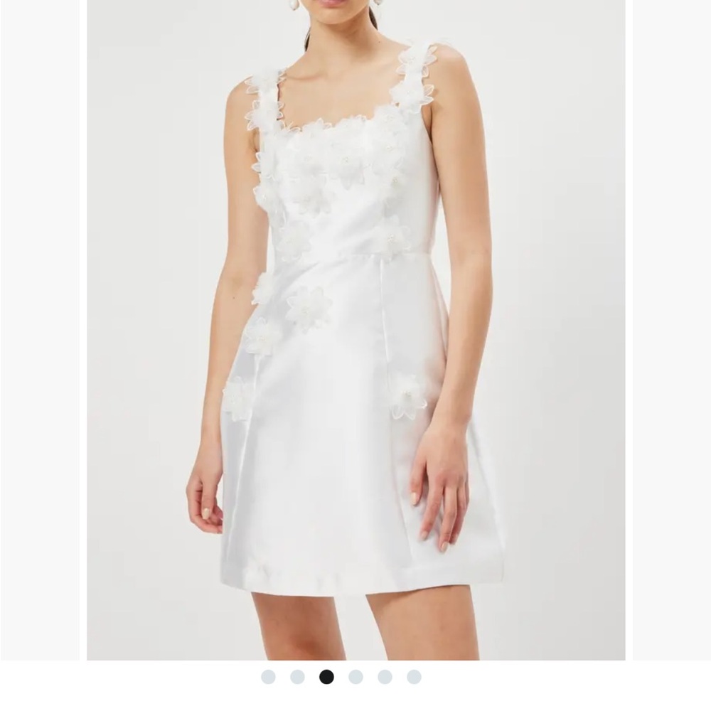 Elliatt elder floral appliqué mini dress in white.